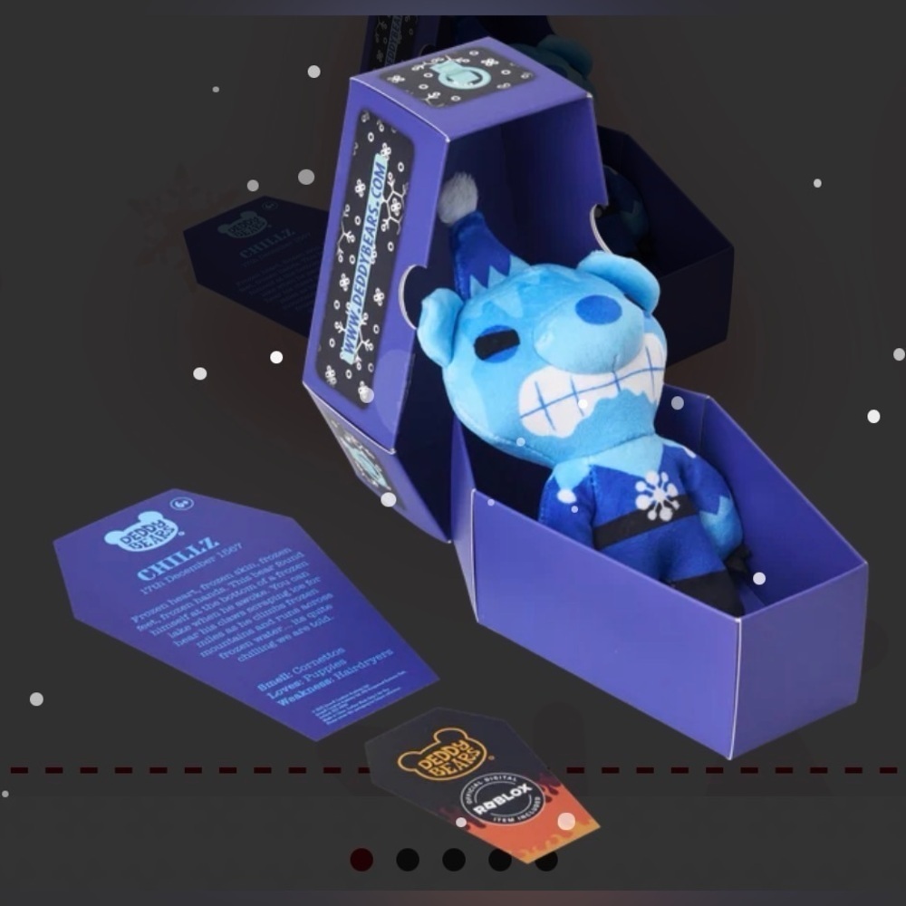 Deddy Bears CHILLZ Coffin 6” Plush WITH ROBLOX DIGITAL ITEM - NEW SEALED - Picture 4 of 4